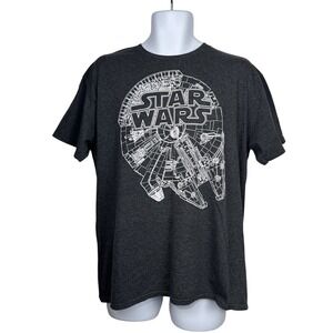 Star Wars Millennium‎ Falcon Men's Medium Gray T-Shirt with Graphic Print 50/50